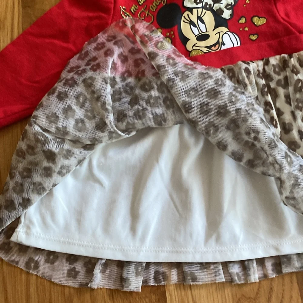 6-9M Minnie Mouse Cheetah Print Dress With Pants